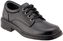 Black Leather Polishable School Footwear