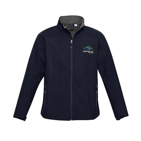 Soft Shell Jacket: Navy Jacket with College Logo